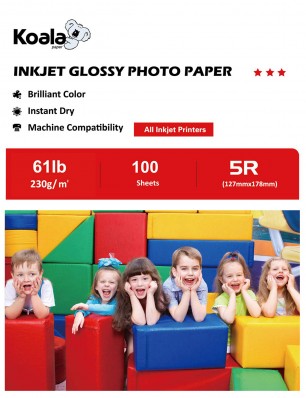 Koala Photo Paper High Glossy 5x7 Inches 100 Sheets 230gsm Compatible with Inkjet Printer