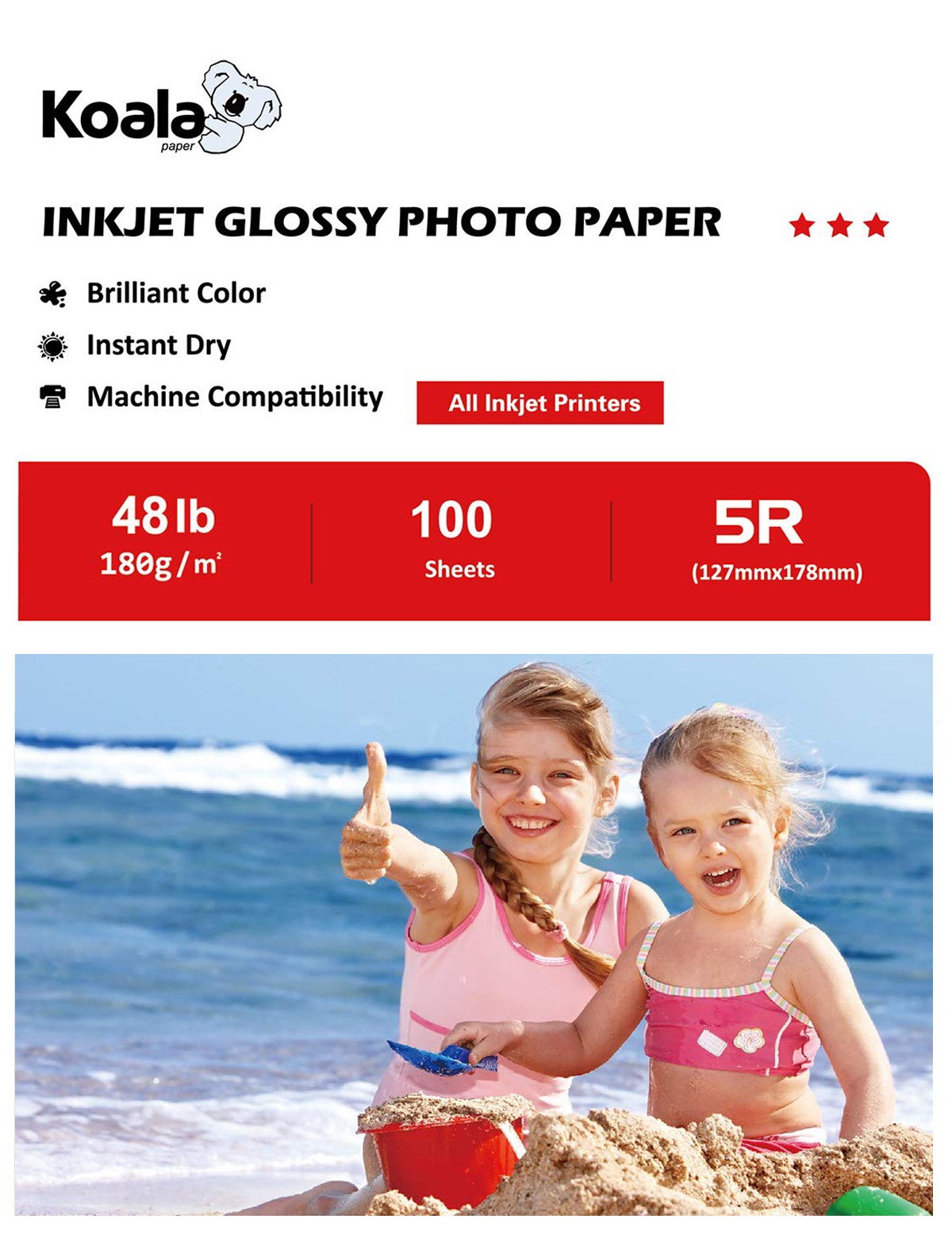 5x7 100-Sheets Premium Matte Inkjet Photo Paper 12mil 230gsm