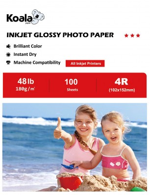 Koala Photo Paper High Glossy 4x6 Inches 100 Sheets 180gsm Compatible with Inkjet Printer