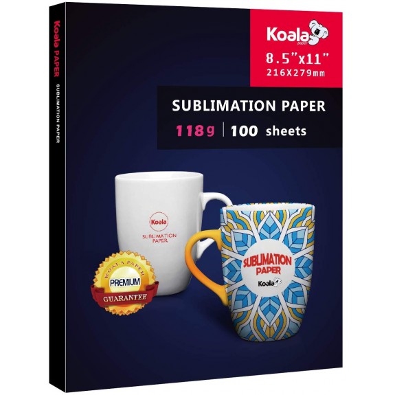 KOALA Sublimation Transfer Paper 8.5x11 Inch 100 Sheets 118gsm for Inkjet Printer