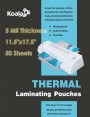 Koala Clear Thermal Laminating Pouches 3 mil / 5 mil 11.5x17.5 Inches for Seal 11x17 Inches Photos 