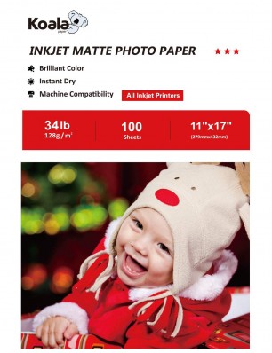 Koala Inkjet Matte Photo Paper 11x17 Inch 128gsm 100 Sheets Used For Inkjet Printer