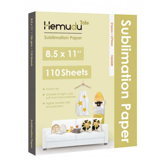 Hemudu Sublimation Transfer Paper 8.5'' x 11'' 126gsm 110 Sheets for any  Inkjet Printer