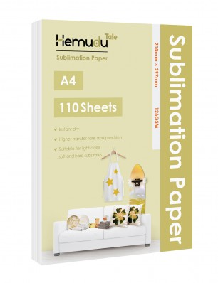 Hemudu Sublimation Transfer Paper 8.3'' x 11.7'' 126gsm 110 Sheets for any Inkjet Printer