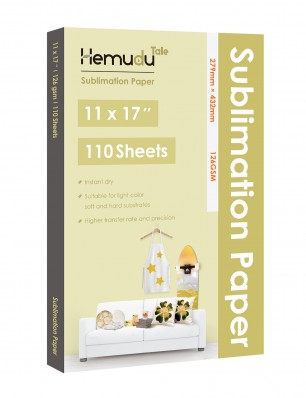 Hemudu Sublimation Transfer Paper 11'' x 17'' 126gsm 110 Sheets for any Inkjet Printer