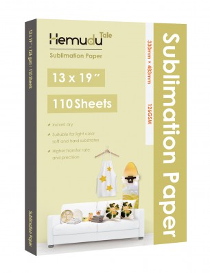 Hemudu Sublimation Transfer Paper 13'' x 19'' 126gsm 110 Sheets for any Inkjet Printer