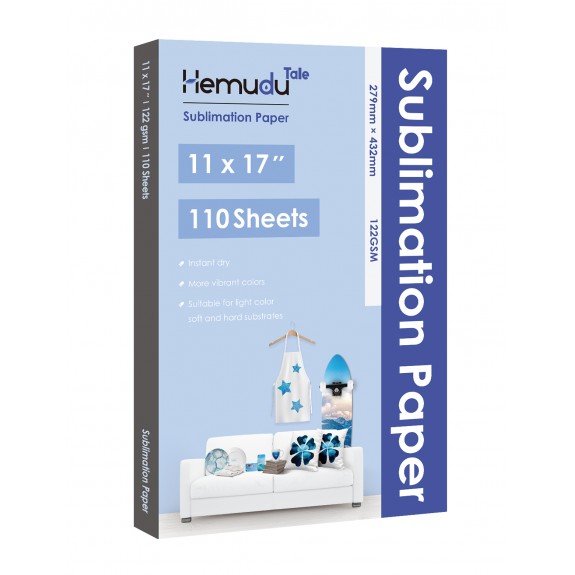 Humudu Sublimation Transfer Paper 11'' x 17'' 122gsm 110 Sheets for any Inkjet Printer
