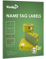 Koala Printable Name Tag Label Stickers 3 3/8 x 2 1/3 Inch 8 per Sheet 200 Labels for Laser and Inkjet Printers