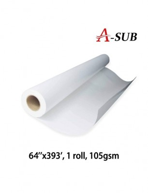 A-SUB Sublimation Paper 64"x393', 105gsm, roll size