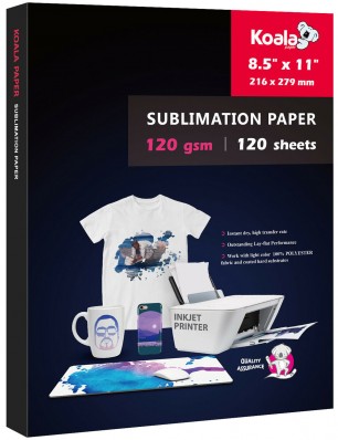 KOALA Sublimation Transfer Paper 8.5x11 Inch 120gsm 120 Sheets for Inkjet Printer