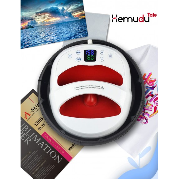 Hemudu 12x10 inches Easy Heat Press Machine for Soft and Hard Substrates 