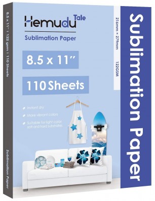 Hemudu Sublimation Transfer Paper 8.5'' x 11'' 122gsm 110 Sheets for any Inkjet Printer