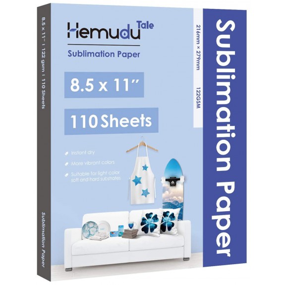 Hemudu Sublimation Transfer Paper 8.5'' x 11'' 122gsm 110 Sheets for any Inkjet Printer