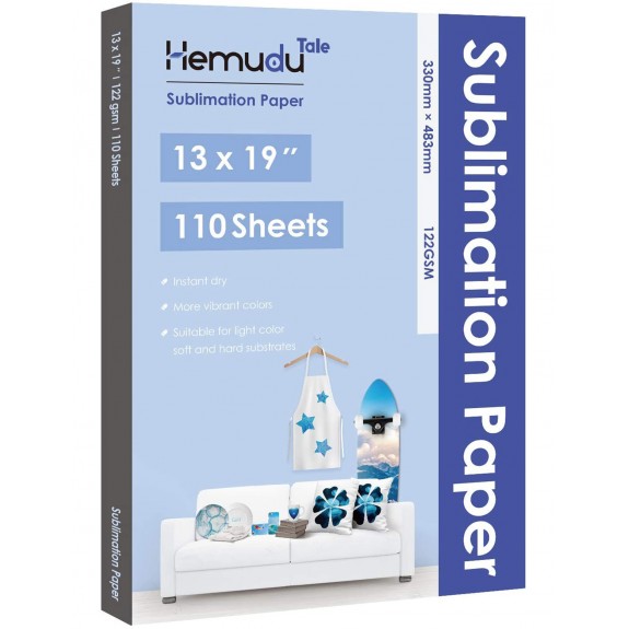 Hemudu Sublimation Transfer Paper 13'' x 19'' 122gsm 110 Sheets for any Inkjet Printer