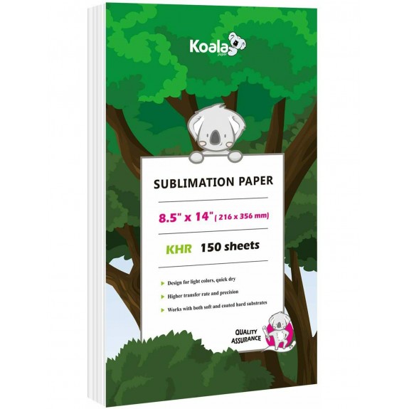  Koala Sublimation Paper 150 Sheets 8.5x14 inches 100gsm for Inkjet Printer