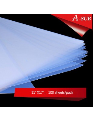 A-SUB 100 Sheets Waterproof Inkjet Transparency Film 11X17/13X19 inch, for Screen Printing