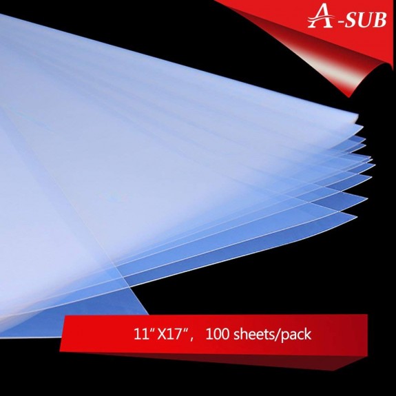 A-SUB 100 Sheets Waterproof Inkjet Transparency Film 11X17 inch, for Screen Printing