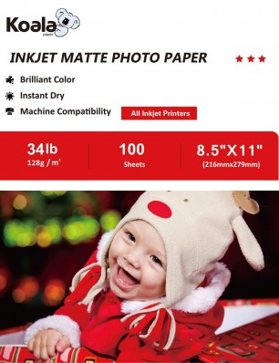  Koala Inkjet Double Sided Matte Photo Paper 8.5x11 Inch 128gsm 100 Sheets Used For Inkjet Printer