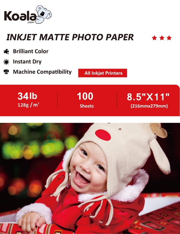 Double Sided Photo Matte Inkjet Paper 8.5 x 11 Inches 100 Sheets