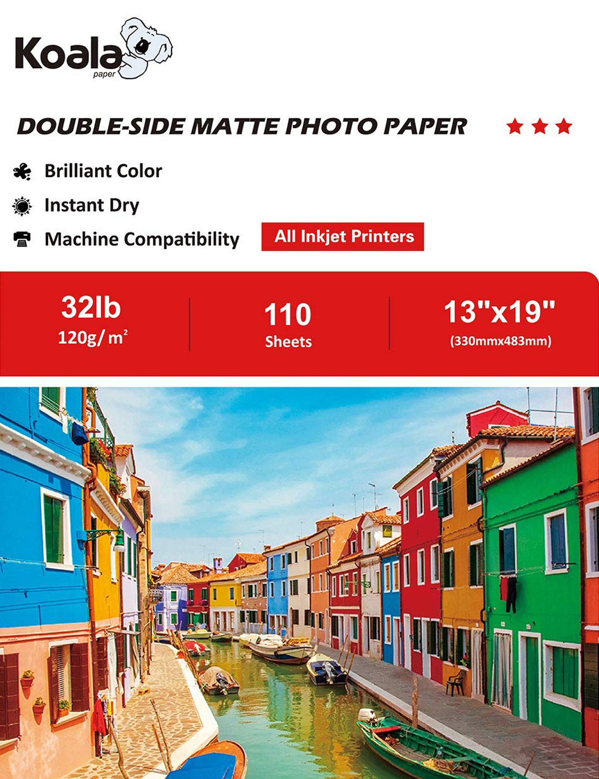 Koala Double Sided Matte Photo Paper 8.5x11 Inch 128gsm 100 Sheets