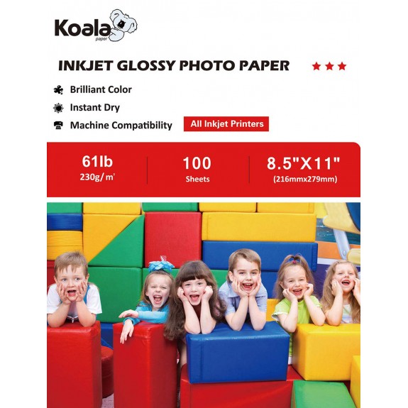 Koala High Glossy Photo Paper 8.5x11 Inch 230gsm 100 Sheets Used For All Inkjet Printers