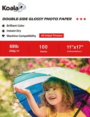 Koala Double Side Glossy Photo Paper 11x17 Inch 260gsm 100 Sheets Used For All Inkjet Printers