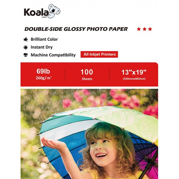 Koala Heavyweight Double Side Glossy Photo Paper 13x19 Inch 260gsm 100 Sheets Used For  Inkjet Printers